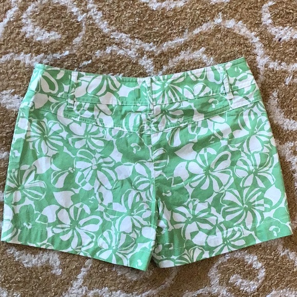 Anne Taylor LOFT Green and White Pattern Shorts - Picture 4 of 4